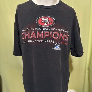 San Francisco 49ers 2012 NFC Champions Men's Black T Shirt Size XL Delta Cotton